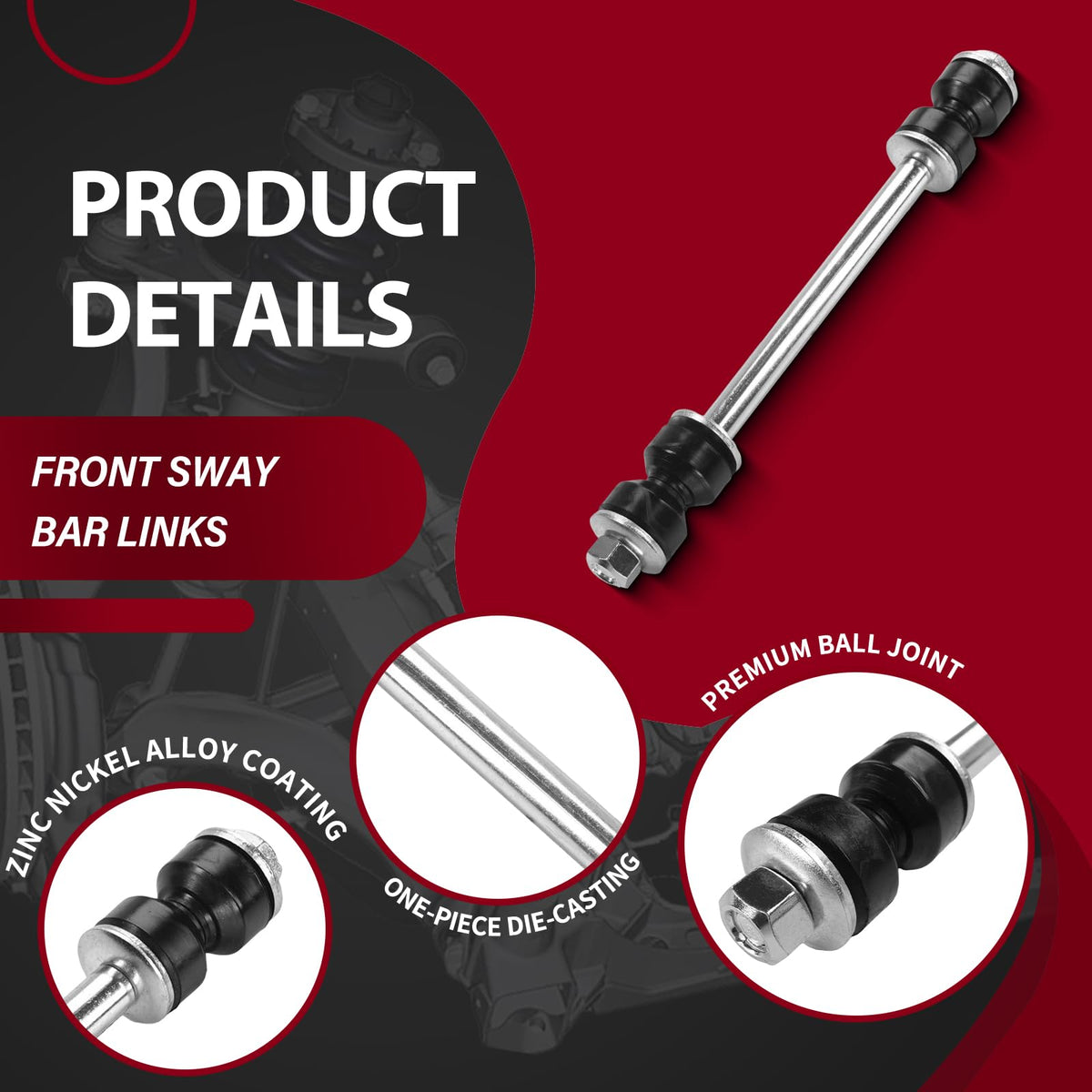 Frenzybro 10 Piece Front Upper Control Arm Front Suspension Kit 4WD&AWD