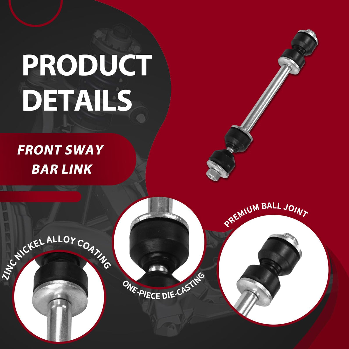 Frenzybro 4Pcs Front Shock Absorbers Assembly Sway Bar Links Kit