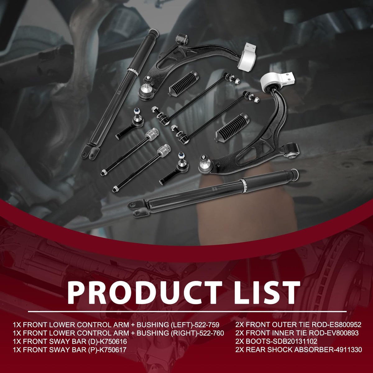 Frenzybro Front Suspension Kit Rear Shock Absorber Fit for 11-17 Explorer