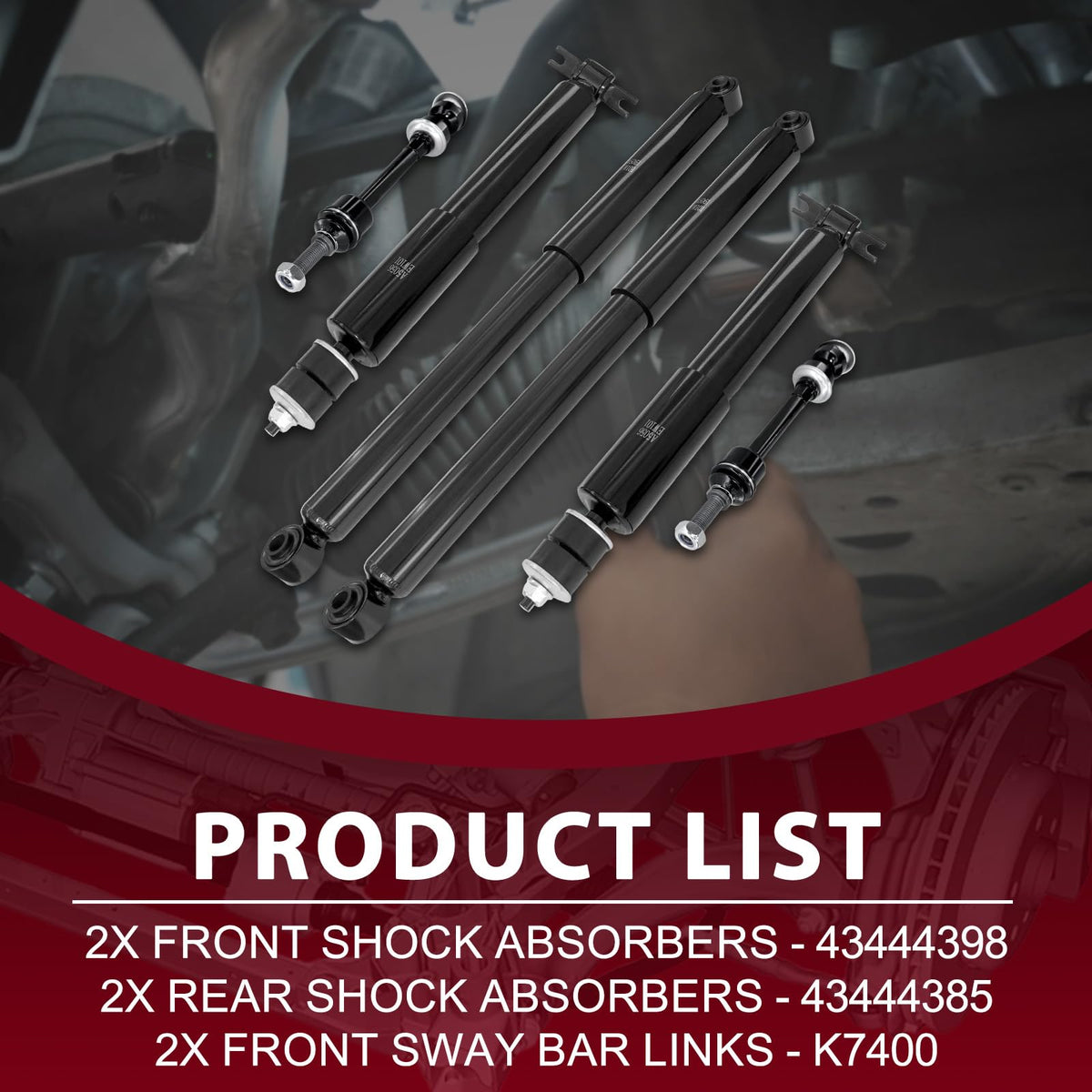 Frenzybro 6Pcs 2WD Front Struts Rear Shock Absorbers Sway Bars Kit