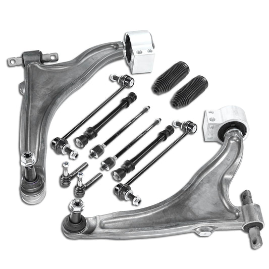 Frenzybro 12pcs Front Lower Control Arm with Ball Joint Stabilizer Sway Bar Link Tie Rod End Link Suspension Kit Compatible W