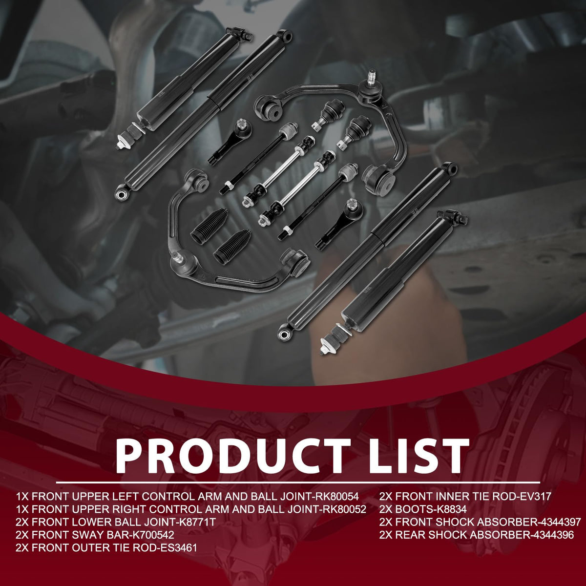 Frenzybro Shock Absorber Front Suspension Kit Fit for 98-2011 Ranger RWD