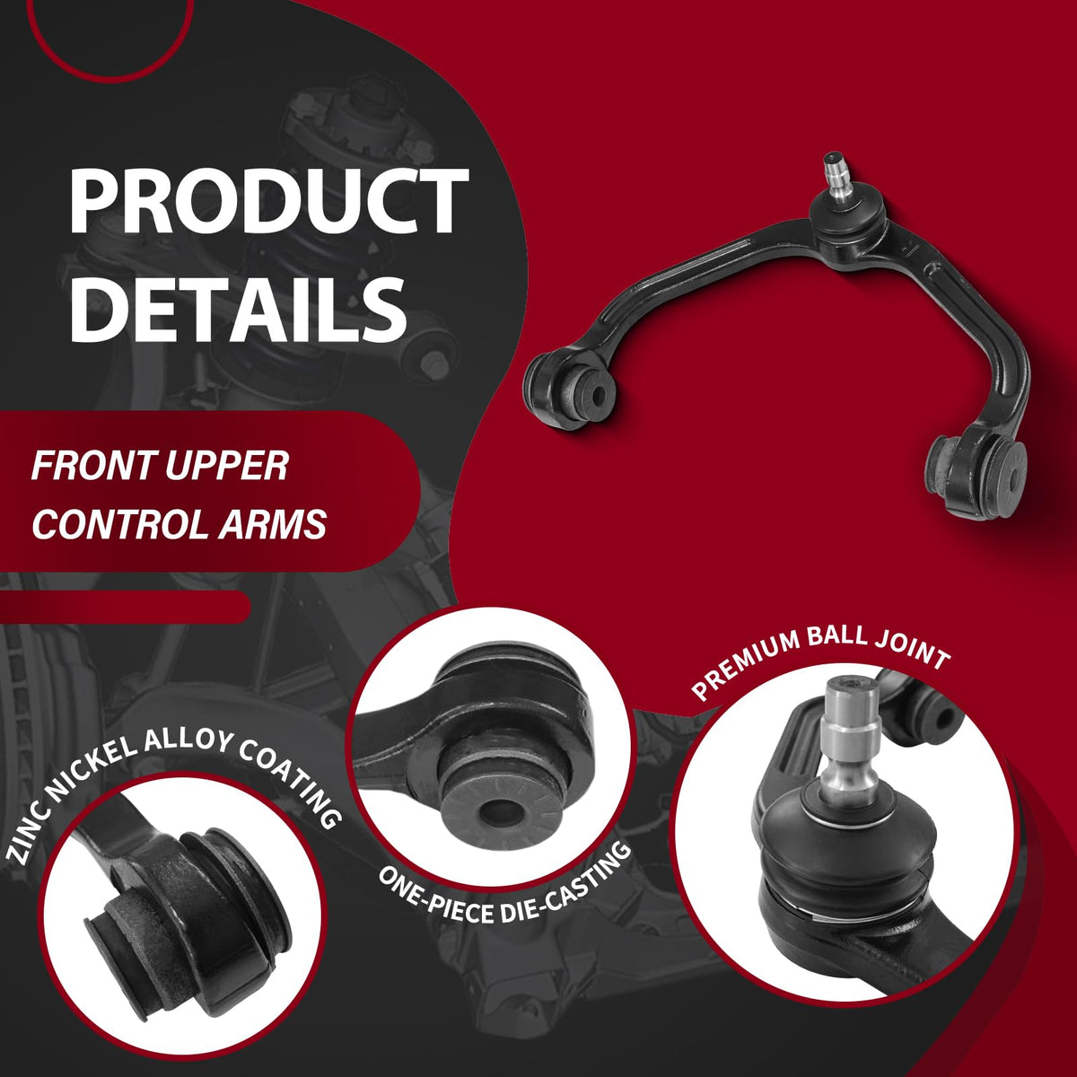 Frenzybro 12PCS Front Upper Control Arm Front Suspension Kit