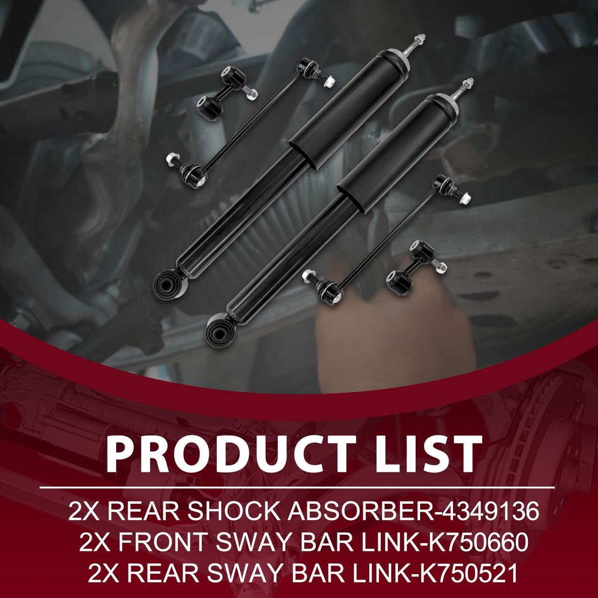 Frenzybro 6Pcs Rear Shock Absorbers Assembly Sway Bars Kit