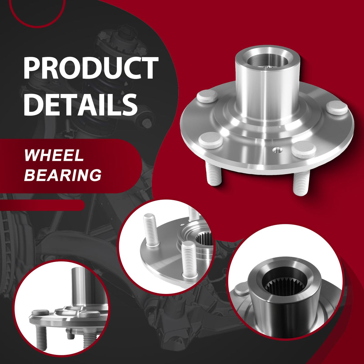 Frenzybro 2 Wheel Bearing Hub 44600-SDA-A10 Replacement for 2006-2015 Honda Civic 2003-2007 Accord 2004-2008 Acura TL TSX 200