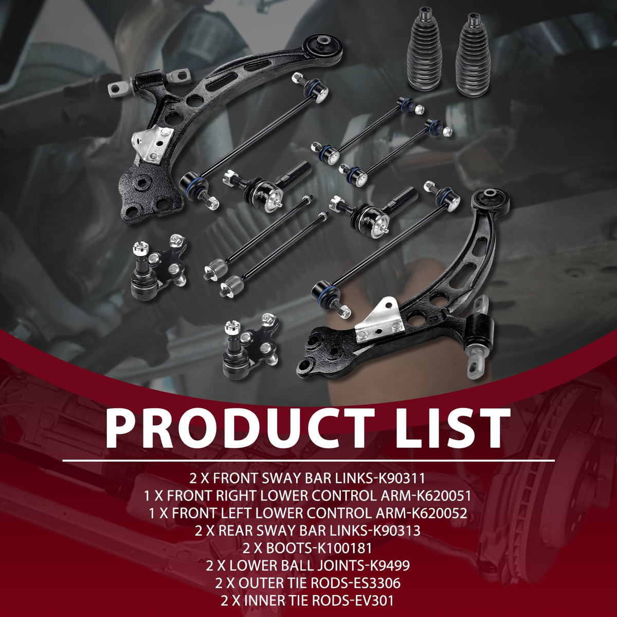 Frenzybro Front Lower Control Arm Suspension Kit for 1997-01 Toyota Camry