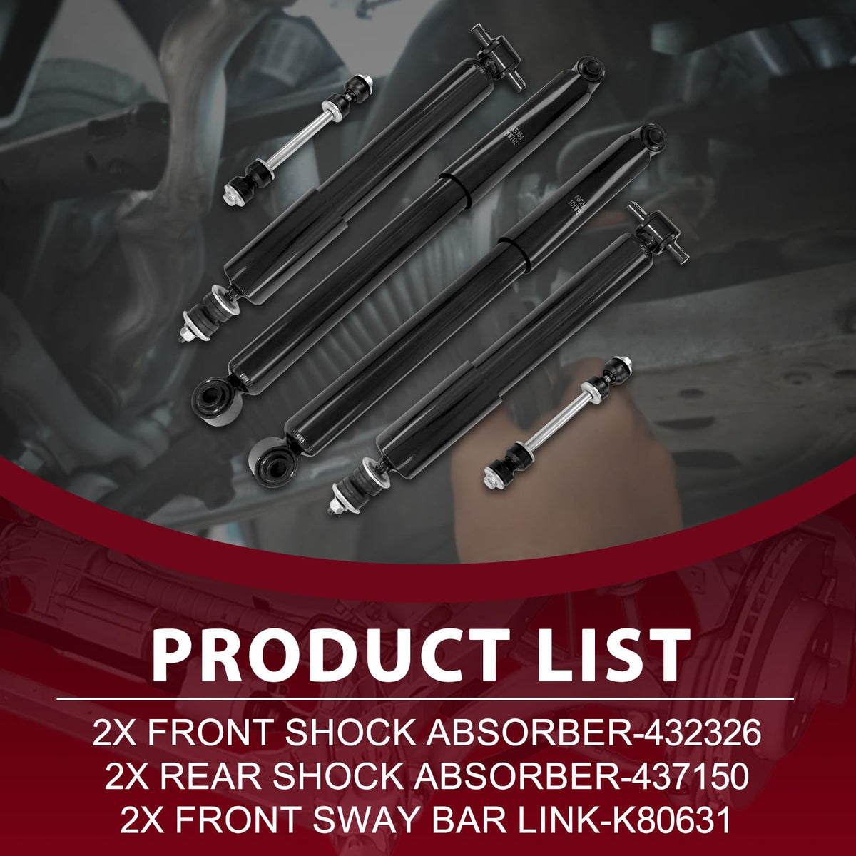 Frenzybro 6Pcs RWD Front Rear Shock Absorbers Assembly Sway Bars Kit