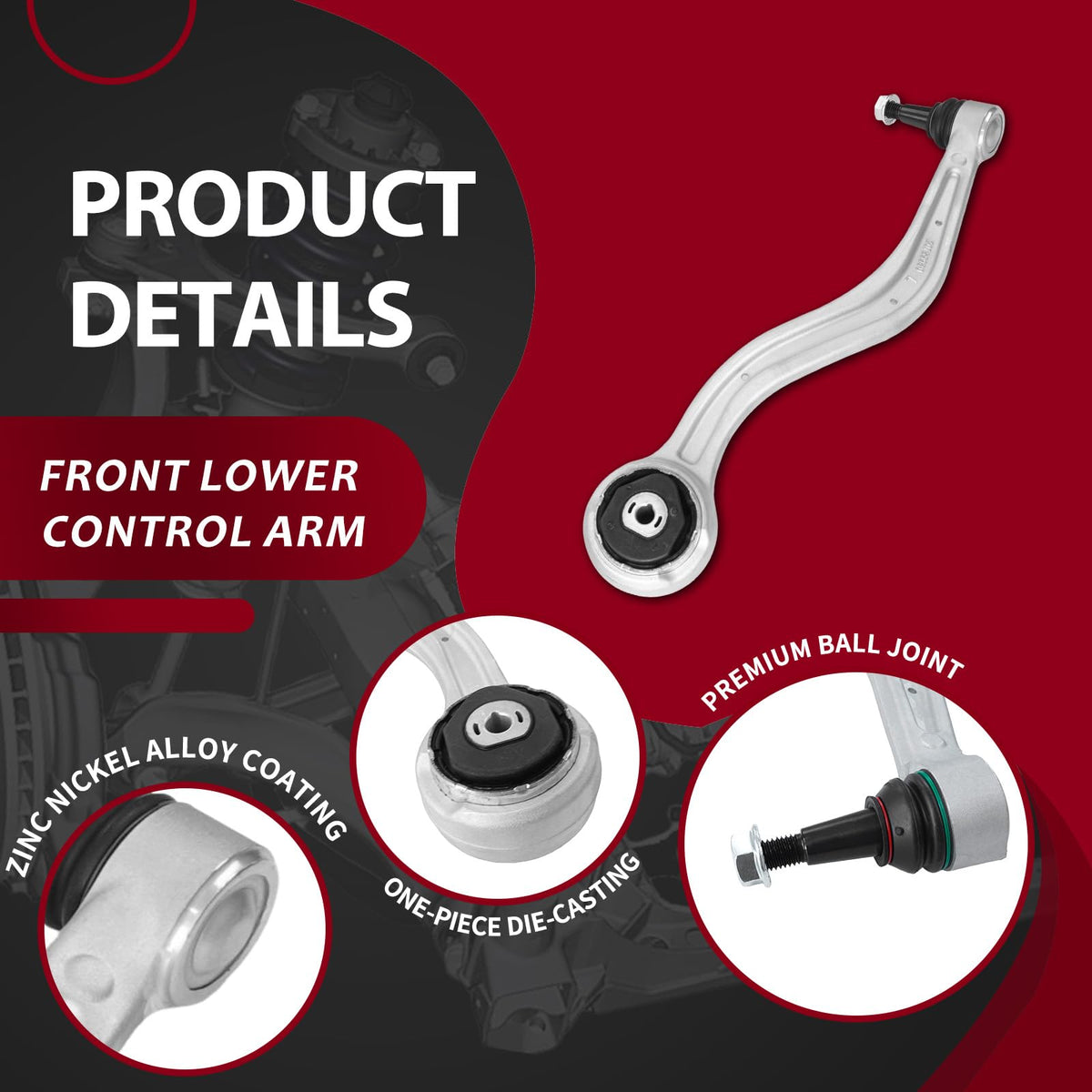 Frenzybro 12pcs Front Lower Control Arm with Ball Joint Stabilizer Sway Bar Link Inner Outer Tie Rod End Link Suspension Kit 