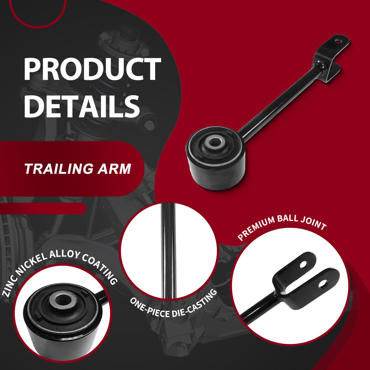 Frenzybro Rear Control Arm Rear Suspension Kit Fit for 2010-2018 Ford Flex/2010-2018 Taurus/2013-2018 Police Interceptor Seda
