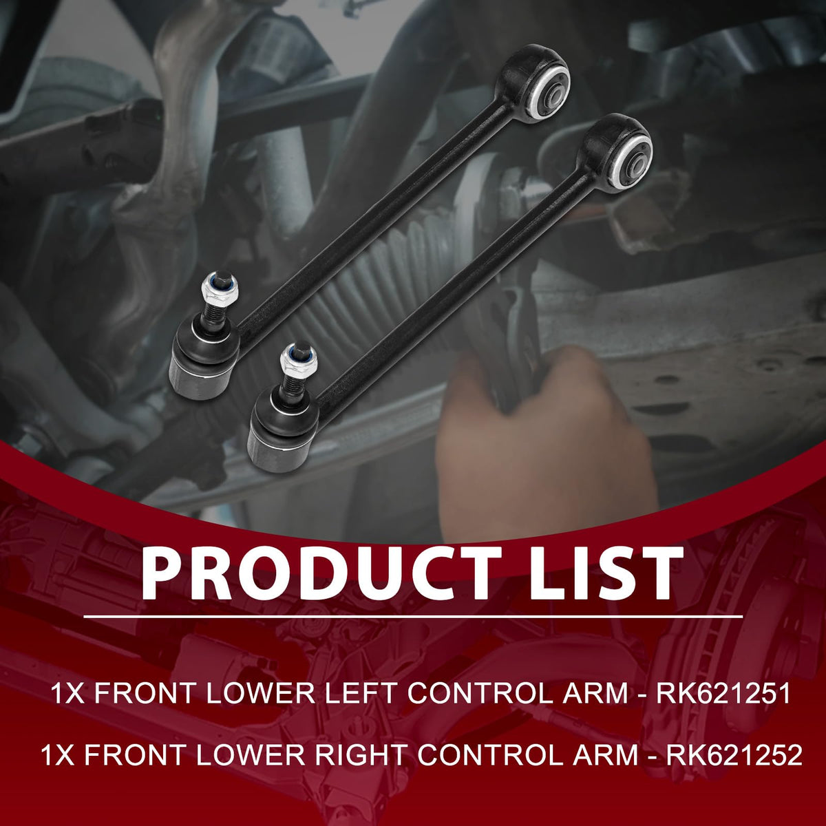 Frenzybro Front Lower Control Arm Kit 2Pcs RK621251 RK621252