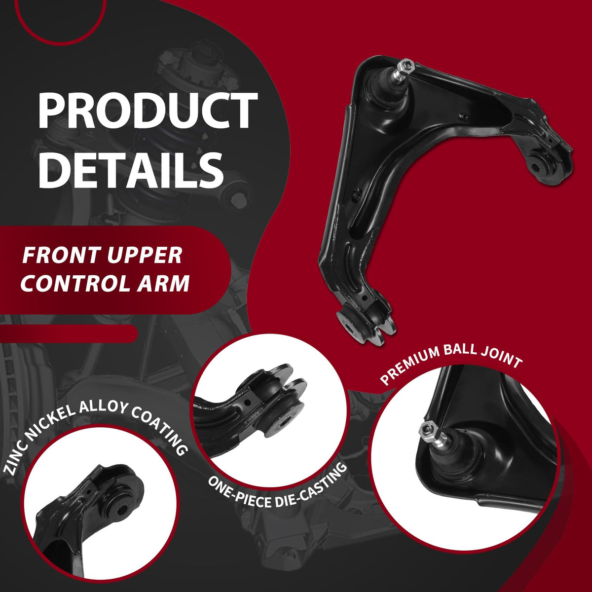 Frenzybro 4WD Upper Lower Control Arm Wheel Hub Suspension Kit Pitman Idler Arm Tie Rod End Replacement For 2001-2007 Chevrol