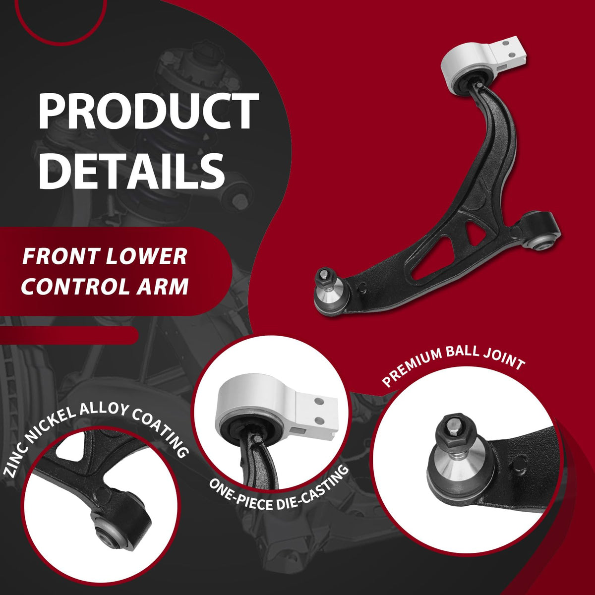 Frenzybro Front Lower Control Arm Wheel Bearing Hub Suspension Kit