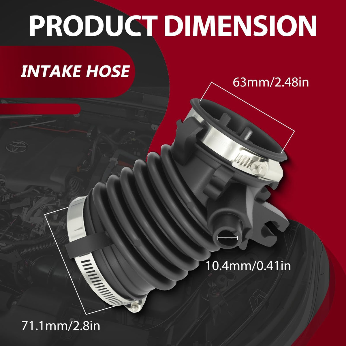 Frenzybro Engine Air Cleaner Intake Hose with Clamps 17225R1AA01 Compatible with Honda Civic 1.8L 2012 2013 2014 2015 1.8L L4