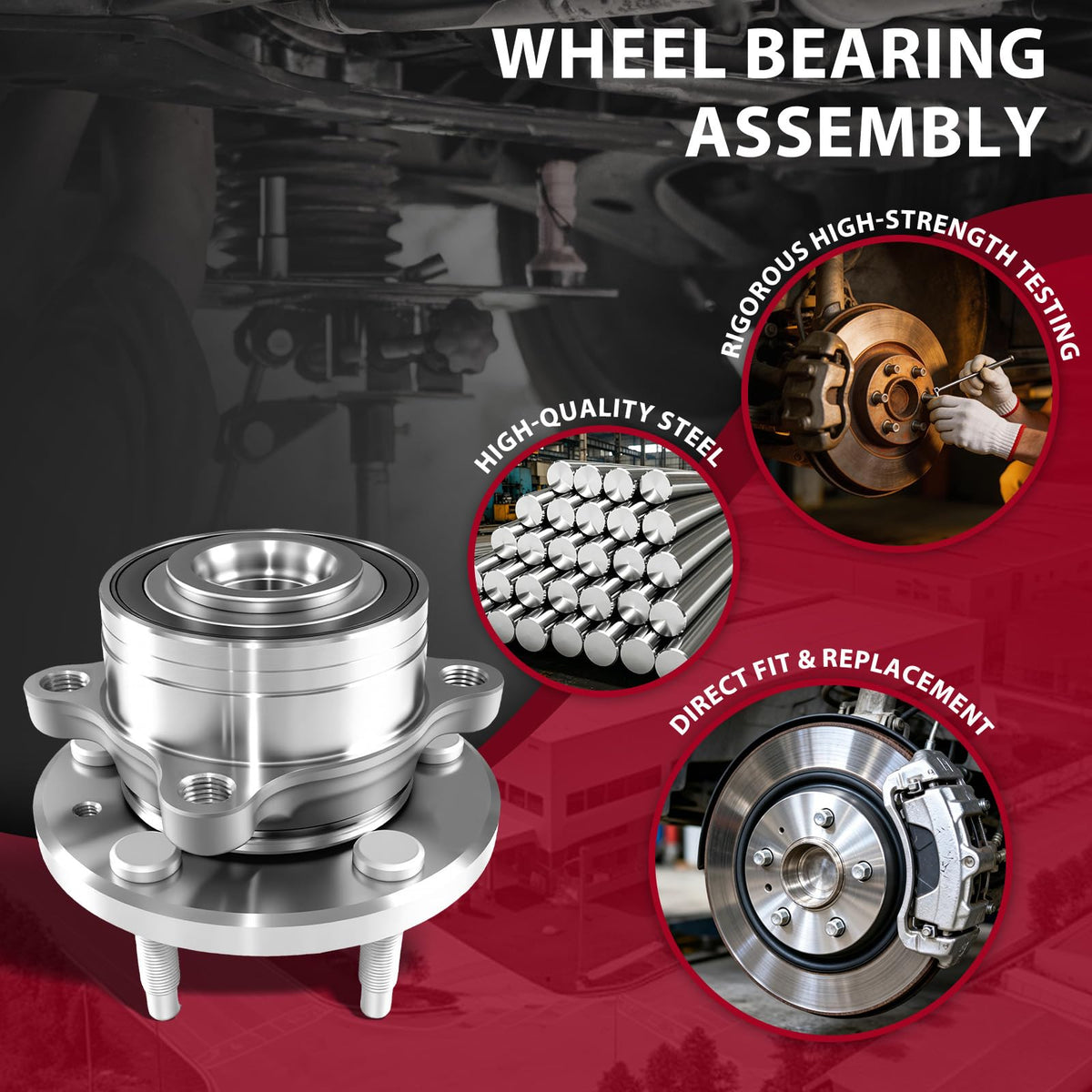Frenzybro Front Lower Control Arm Wheel Bearing Hub Suspension Kit