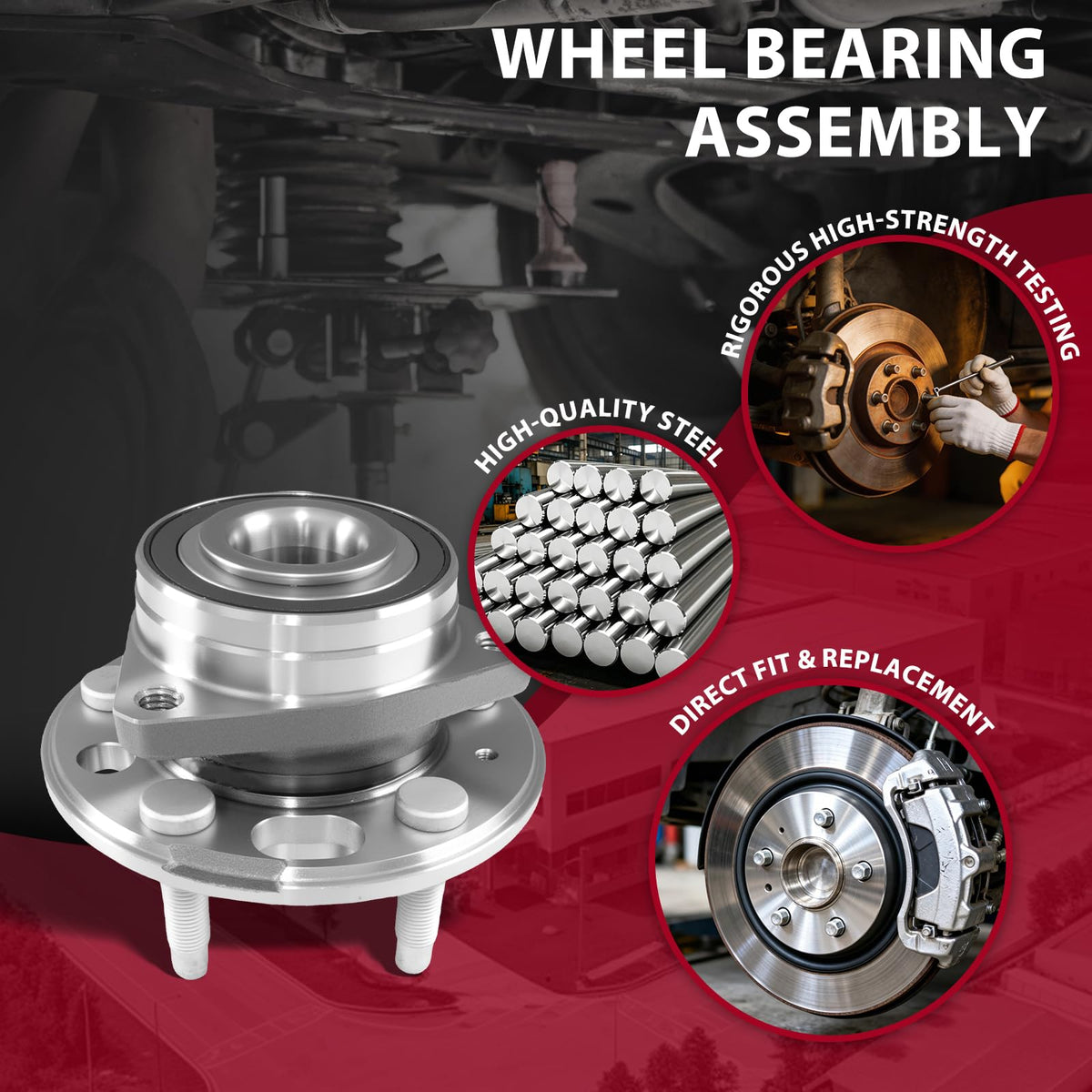 Frenzybro 2 Wheel Bearing Hub 513288 Replacement for 2014-2017 Chevrolet lmpala 2013-2015 Malibu 2011-2017 Buick Regal 2010-2