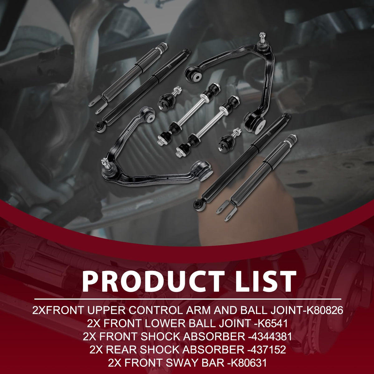 Frenzybro 4WD Upper Control Arm Front Rear Shock Absorber Suspension Kit