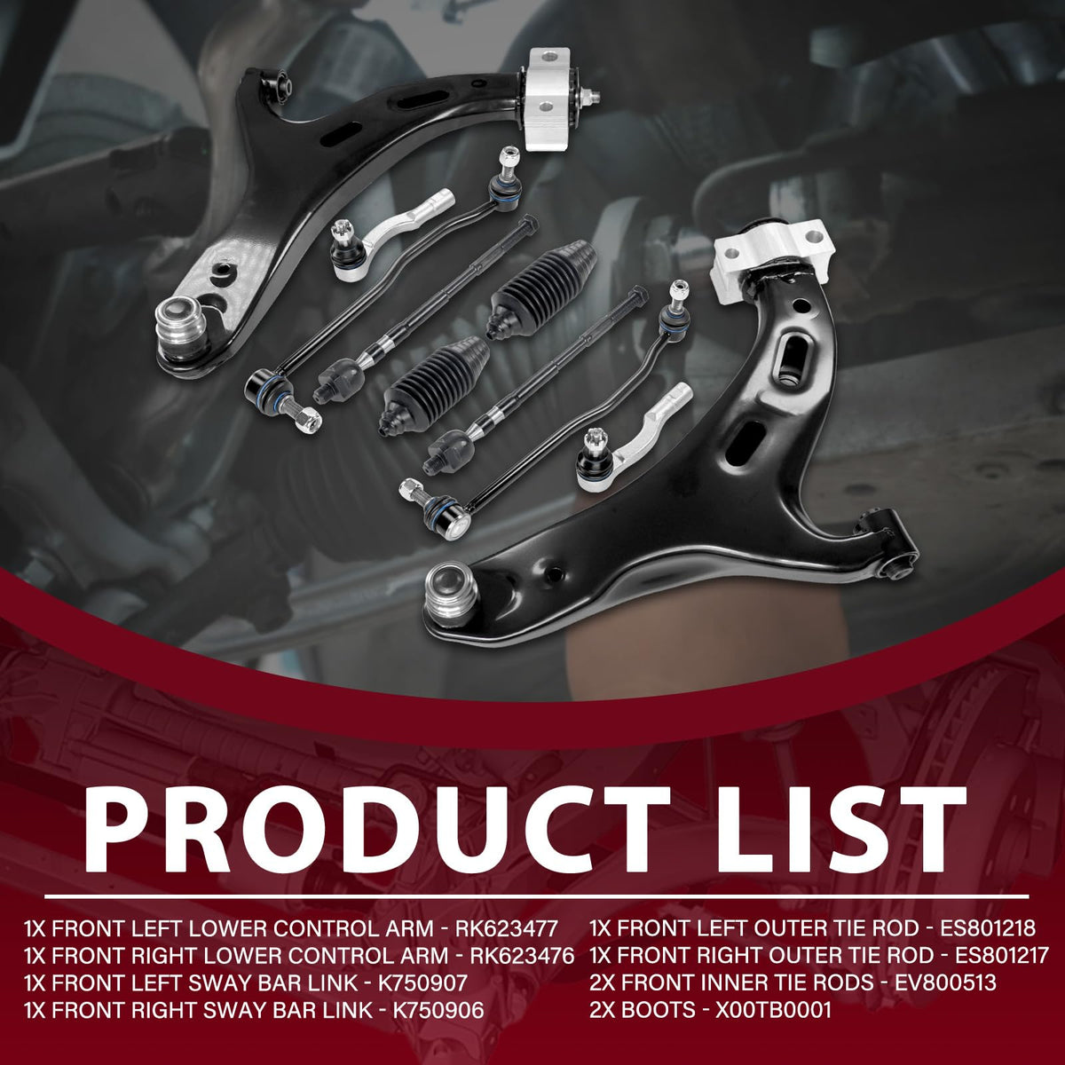 Frenzybro 12PCS Front Control Arms Kit Fits for Subaru Legacy 2015-2019