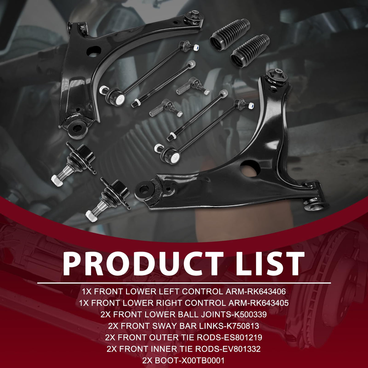 Frenzybro 12PCS Control Arm Front Suspension Kit with Ball Joint