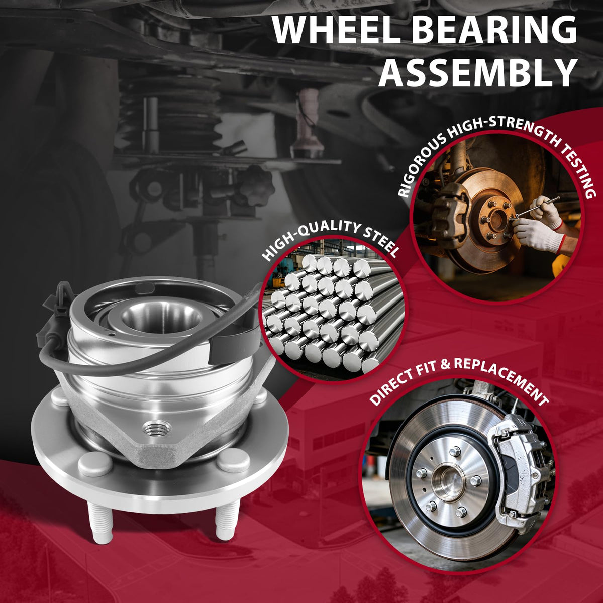 Frenzybro 2 Wheel Bearing Hub 513214 Replacement for 2008-2010 Chevrolet Cobalt HHR 2004-2012 Malibu 2005-2010 Pontiac G6 200