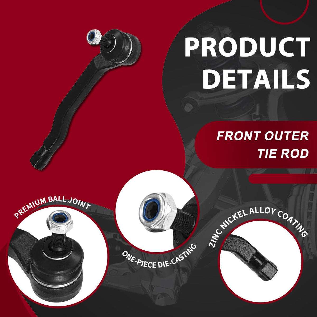 Frenzybro 10pcs Front Control Arm Sway Bar Tie Rod Boot Suspension Kit
