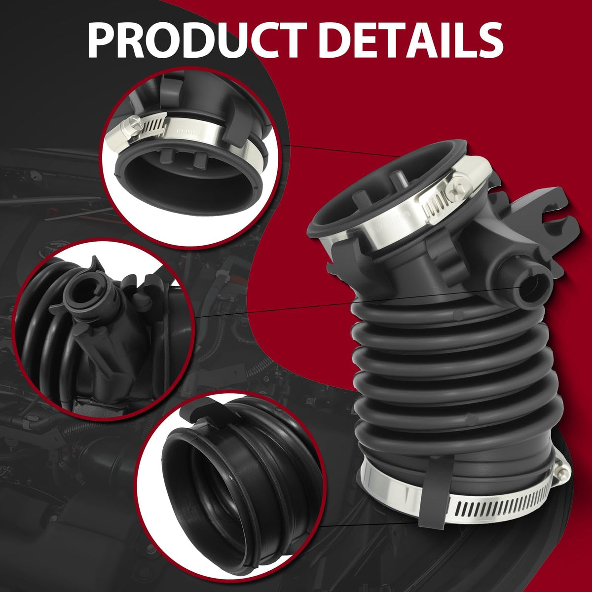 Frenzybro Engine Air Cleaner Intake Hose with Clamps 17225R1AA01 Compatible with Honda Civic 1.8L 2012 2013 2014 2015 1.8L L4