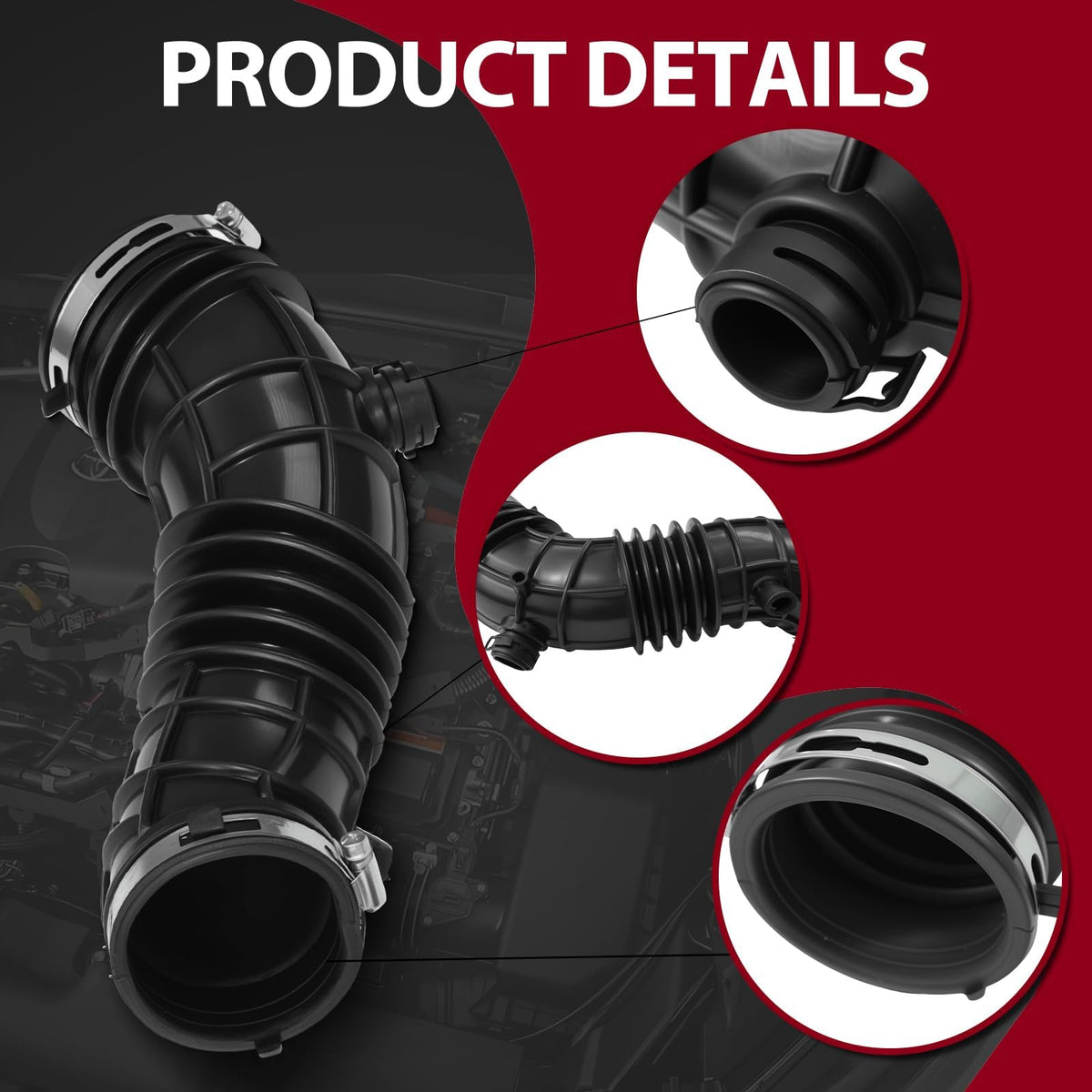 Frenzybro Engine Air Cleaner Intake Hose with Clamps 696052 Compatible with Honda Accord LX LX-P SE Sedan 2008 2009 2010 2011