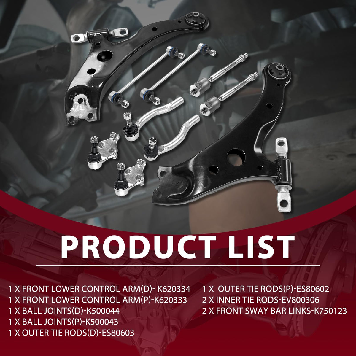 Frenzybro Front Lower Control Arm Suspension Kit for 2007-2011 Toyota Camry