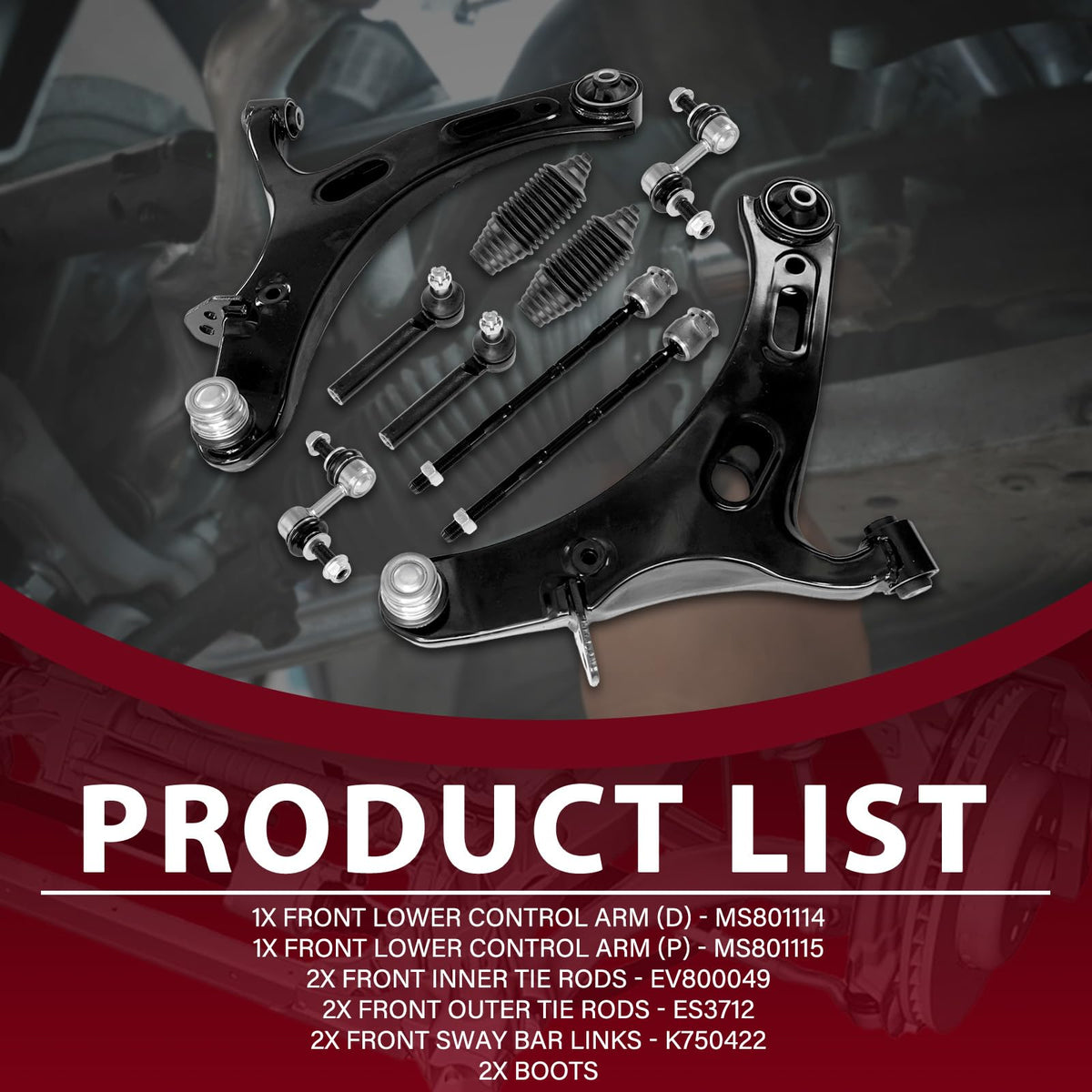 Frenzybro 12Pcs Control Arm Kit Fits for Subaru Legacy 2010-2014