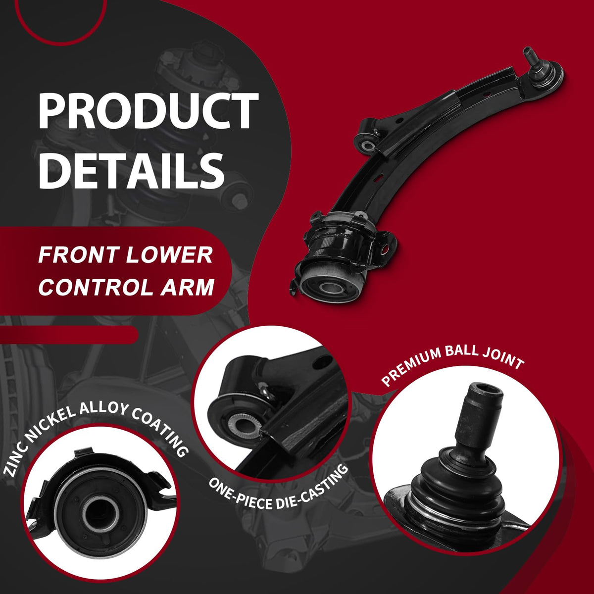 Frenzybro 10PCS Control Arm Front Suspension Kit with Ball Joint