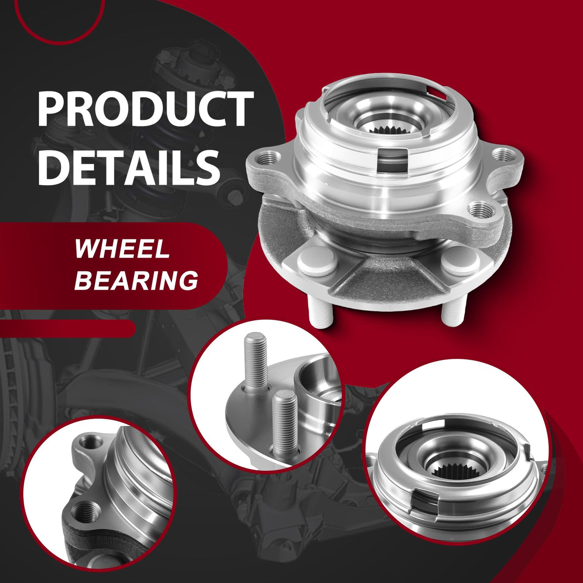 Frenzybro 2pcs Front Hub Assembly and Wheel Bearing Compatible with Infiniti FX35 FX45 FX50 G37 M35 M37 M45 M56 Q40 Q50 Q60 Q