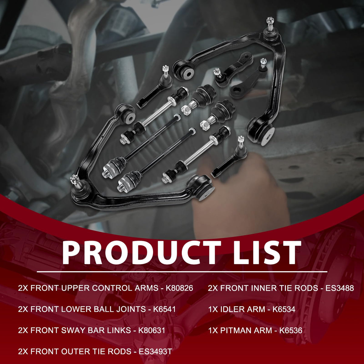 Frenzybro Front Upper Control Arm Suspension Kit Pitman Idler Arm