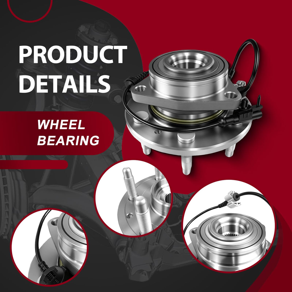 Frenzybro 2pcs Front Hub Assembly and Wheel Bearing Compatible with GMC Sierra 1500 Yukon XL 1500 Chevy Silverado 1500 Suburb