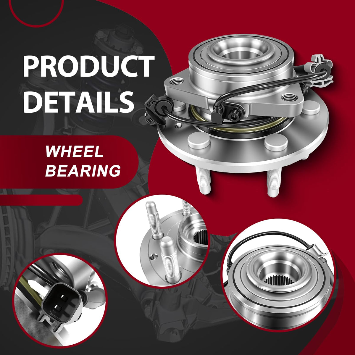 Frenzybro 2pcs Front Hub Assembly and Wheel Bearing Compatible with 2015-2020 GMC Yukon XL Sierra 1500, Chevy Tahoe Suburban 