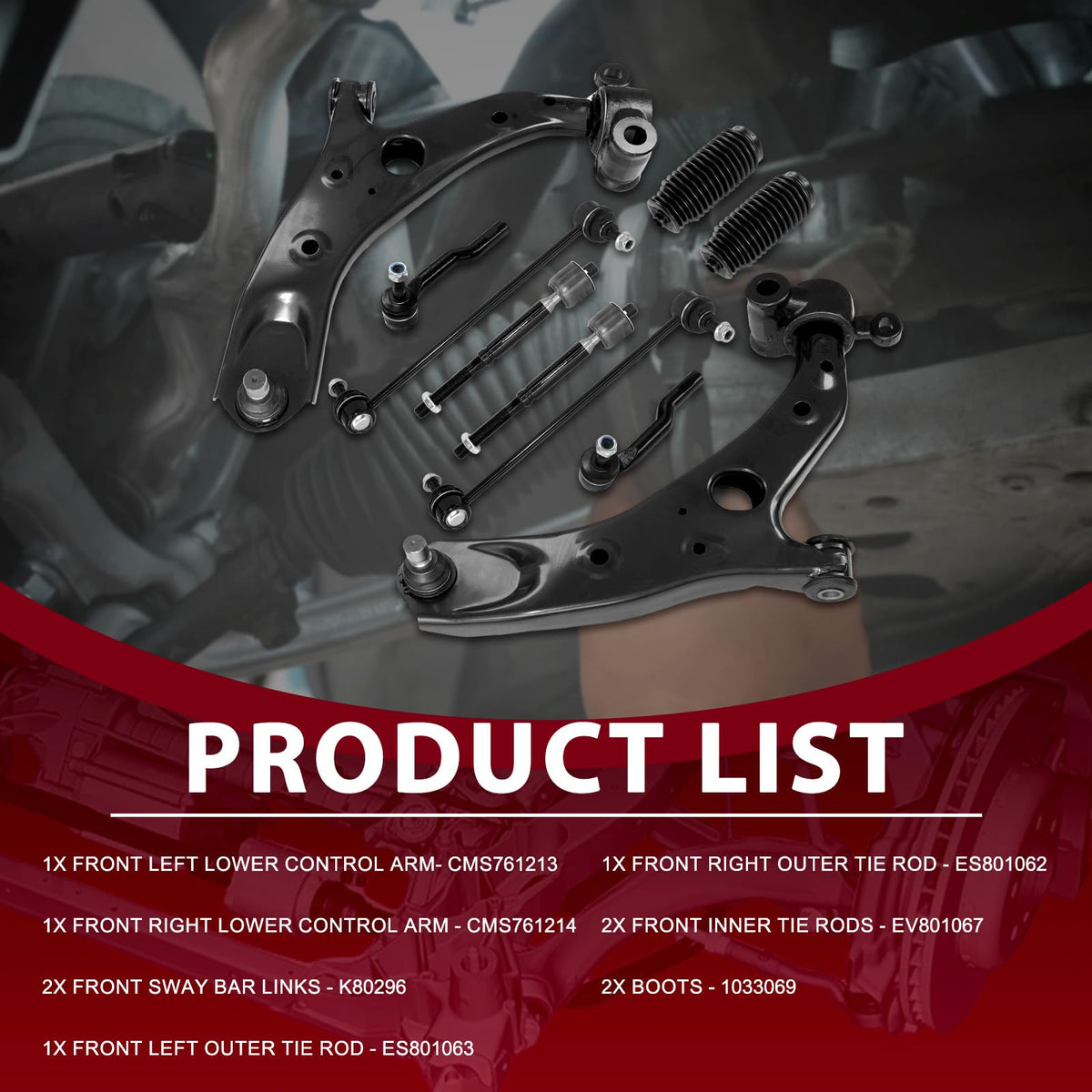 Frenzybro 10PCS Front Lower Control Arm Kit Fit for 2014-2017 Mazda 6