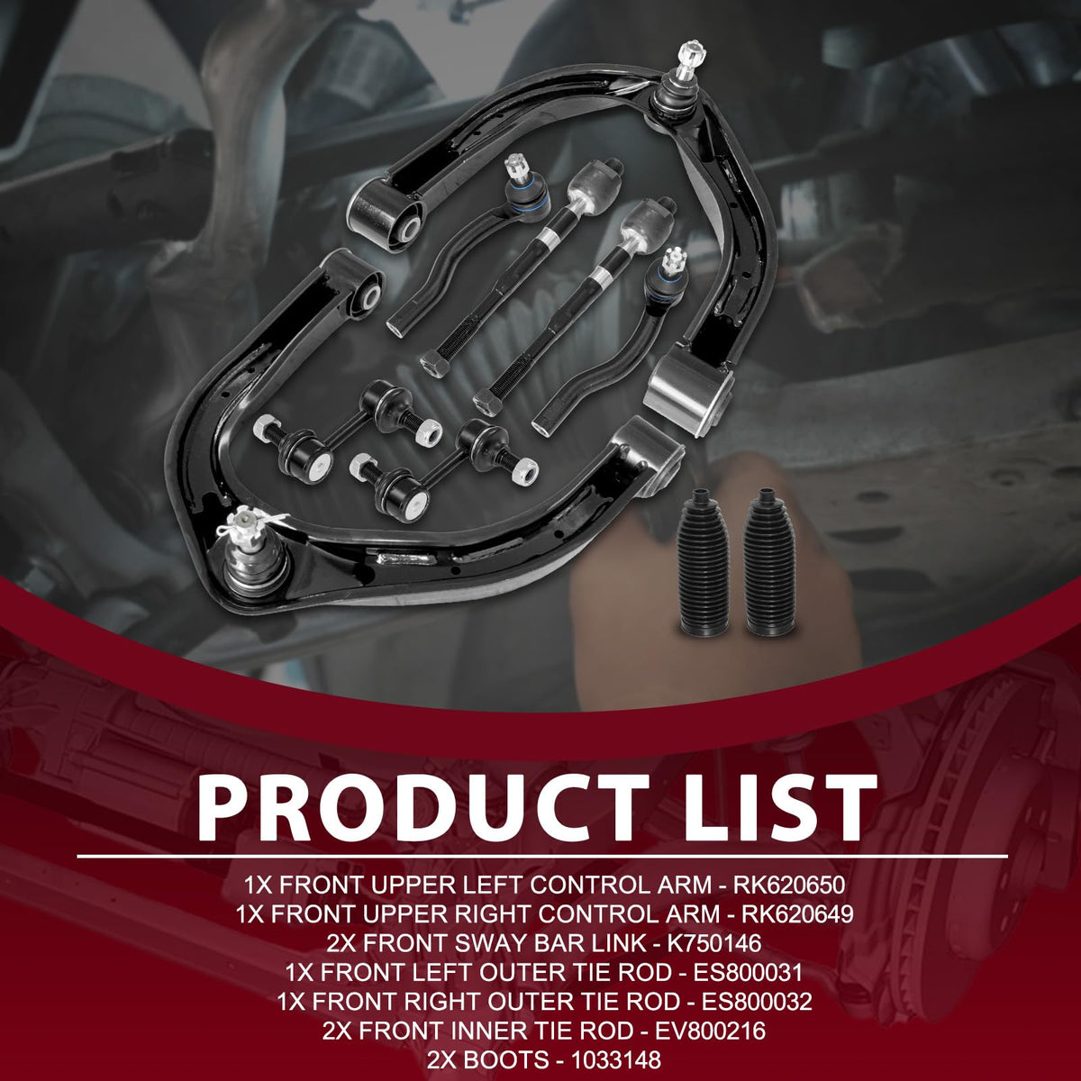 Frenzybro 10PCS Front Control Arm Suspension Fit for 2004-2015 Nissan Titan