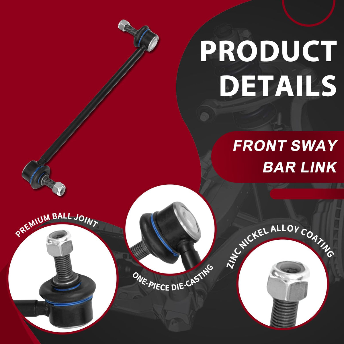 Frenzybro 10pcs Front Lower Control Arm Sway Bar Tie Rod Suspension Kit