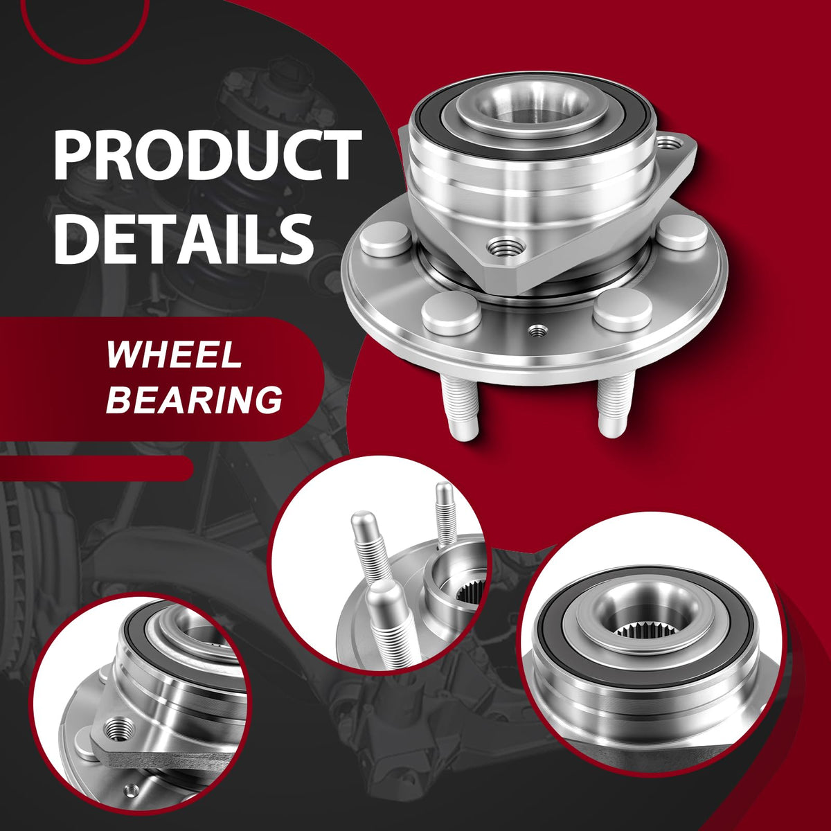 Frenzybro 2pcs Front or Rear Hub Assembly and Wheel Bearing Compatible with Cadillac SRX 2010-2016, 2011 SAAB 9-4X OEM#513289