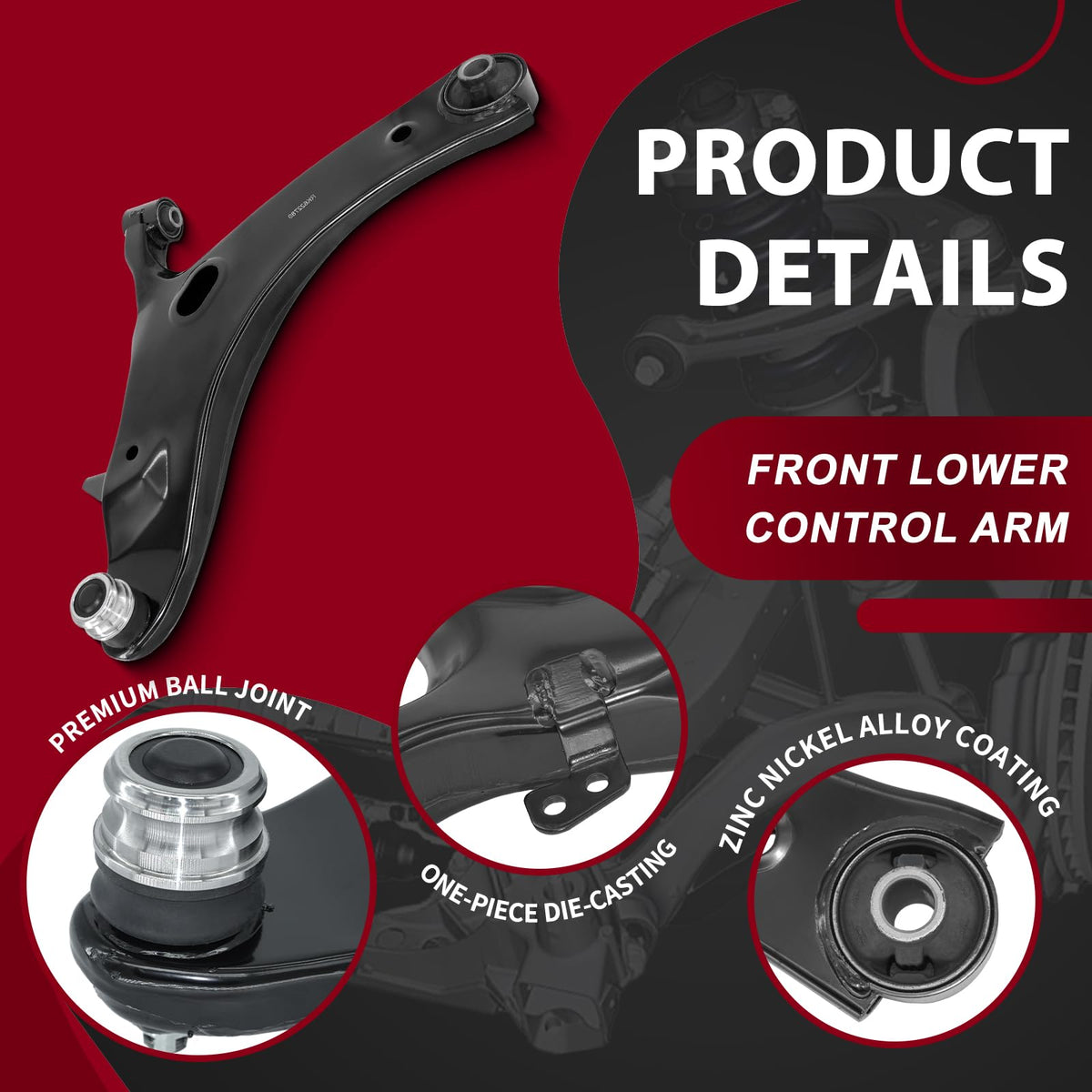 Frenzybro 4PCS Front Control Arms Kit Fits for Subaru forester 2009-2013