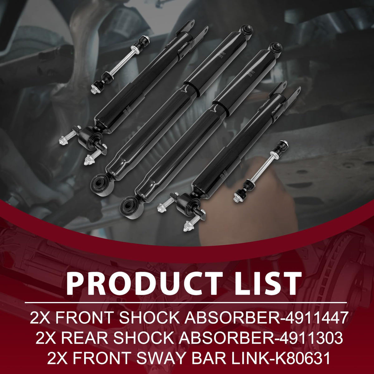 Frenzybro 6Pcs Front Struts Rear Shock Absorbers Sway Bars Kit