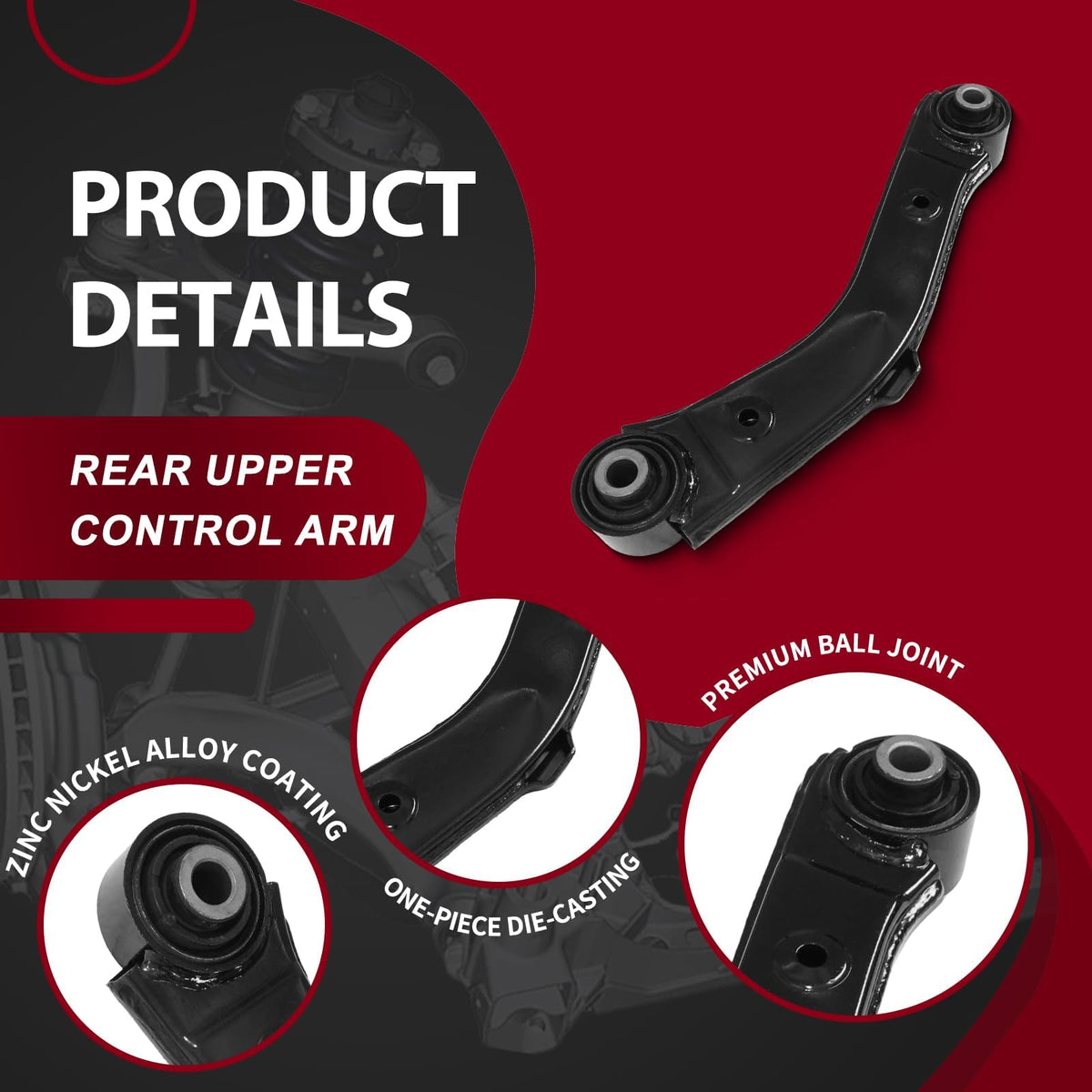 Frenzybro 2 Pcs Rear Upper Rearward Control Arm, AWD(All Wheel Drive) Only