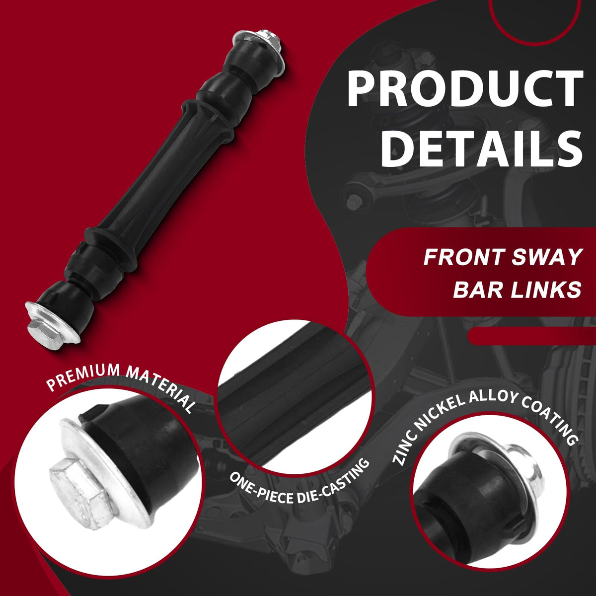 Frenzybro 14pcs Front Upper Control Arm Tie Rod Sway Bar Suspension Kit