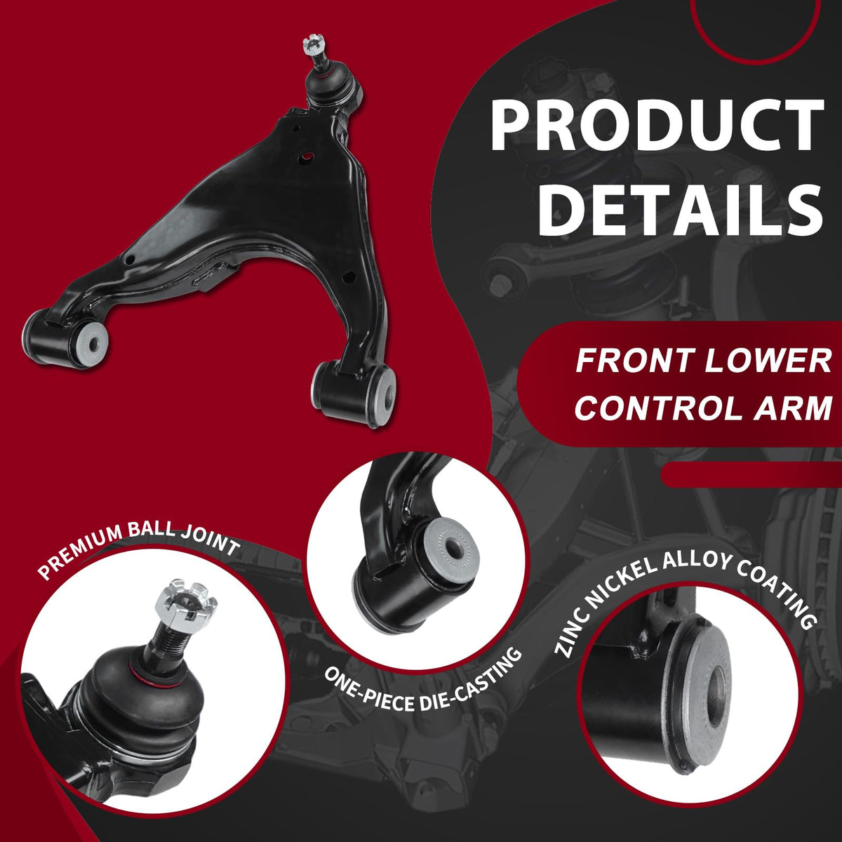 Frenzybro Front Lower Control Arm Suspension Kit for 2003-09 Toyota 4Runner