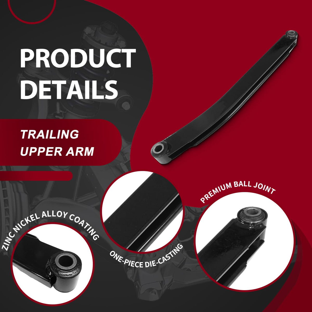 Frenzybro 2 Pcs Rear Upper Control Arm Lateral Arm Replacement For 2005-2009 HYUNDAI TUCSON FWD, 2005-2010 KIA SPORTAGE FWD