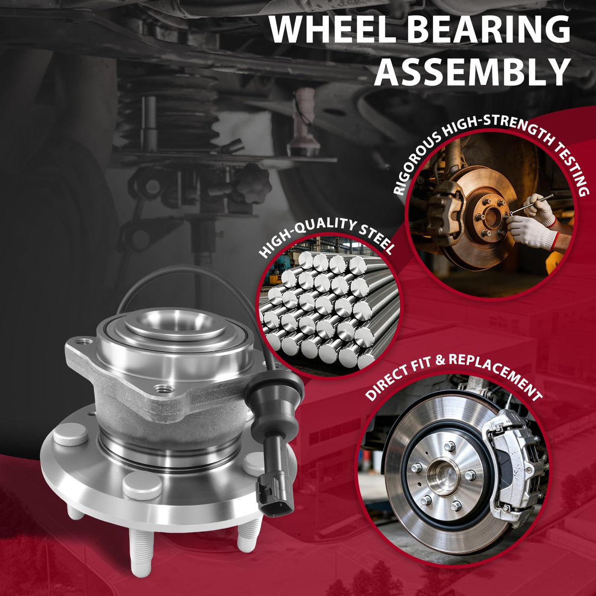 Frenzybro 2 Wheel Bearing Hub 512440 Replacement for 2010-2017 Chevrolet Equinox GMC Terrain