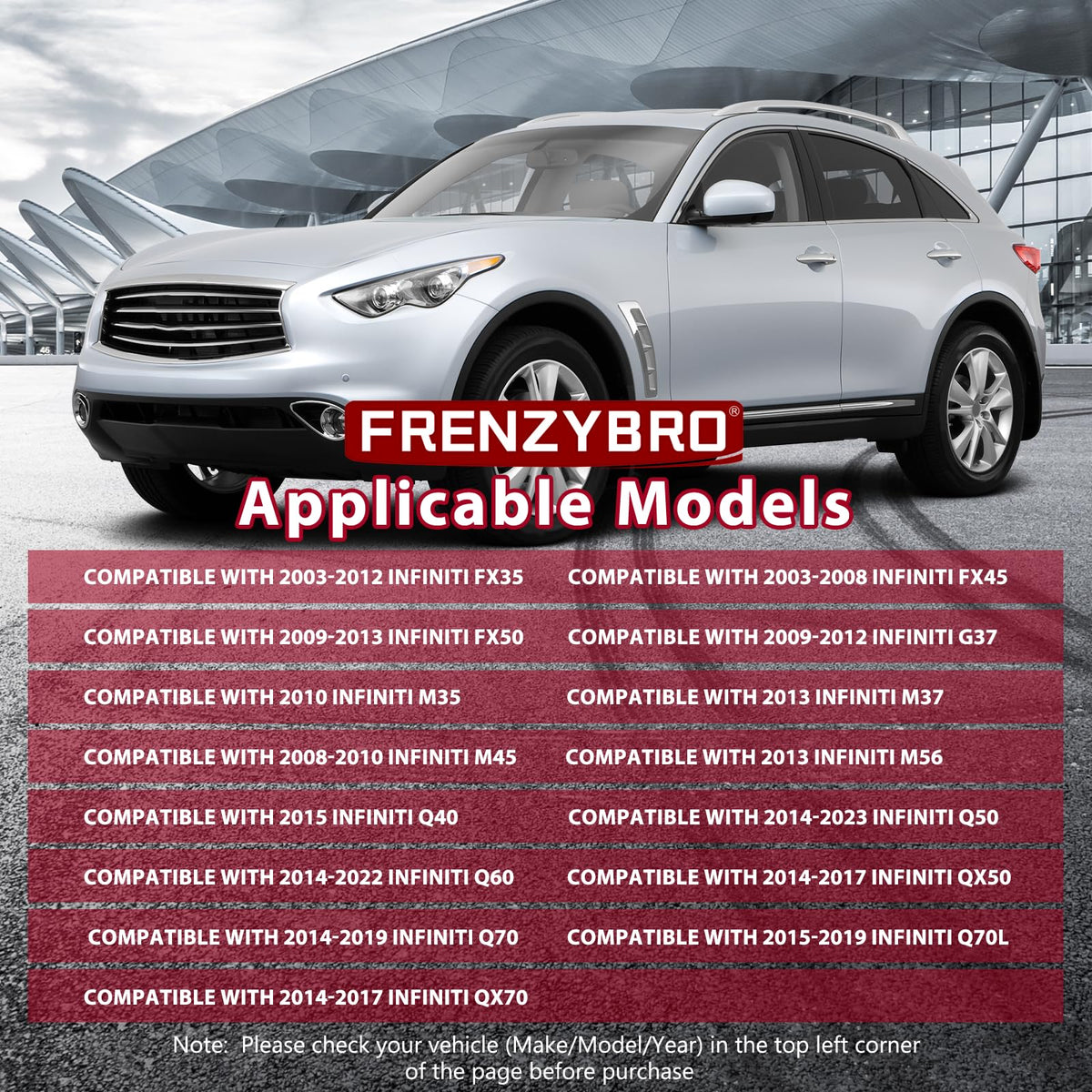 Frenzybro 2pcs Front Hub Assembly and Wheel Bearing Compatible with Infiniti FX35 FX45 FX50 G37 M35 M37 M45 M56 Q40 Q50 Q60 Q