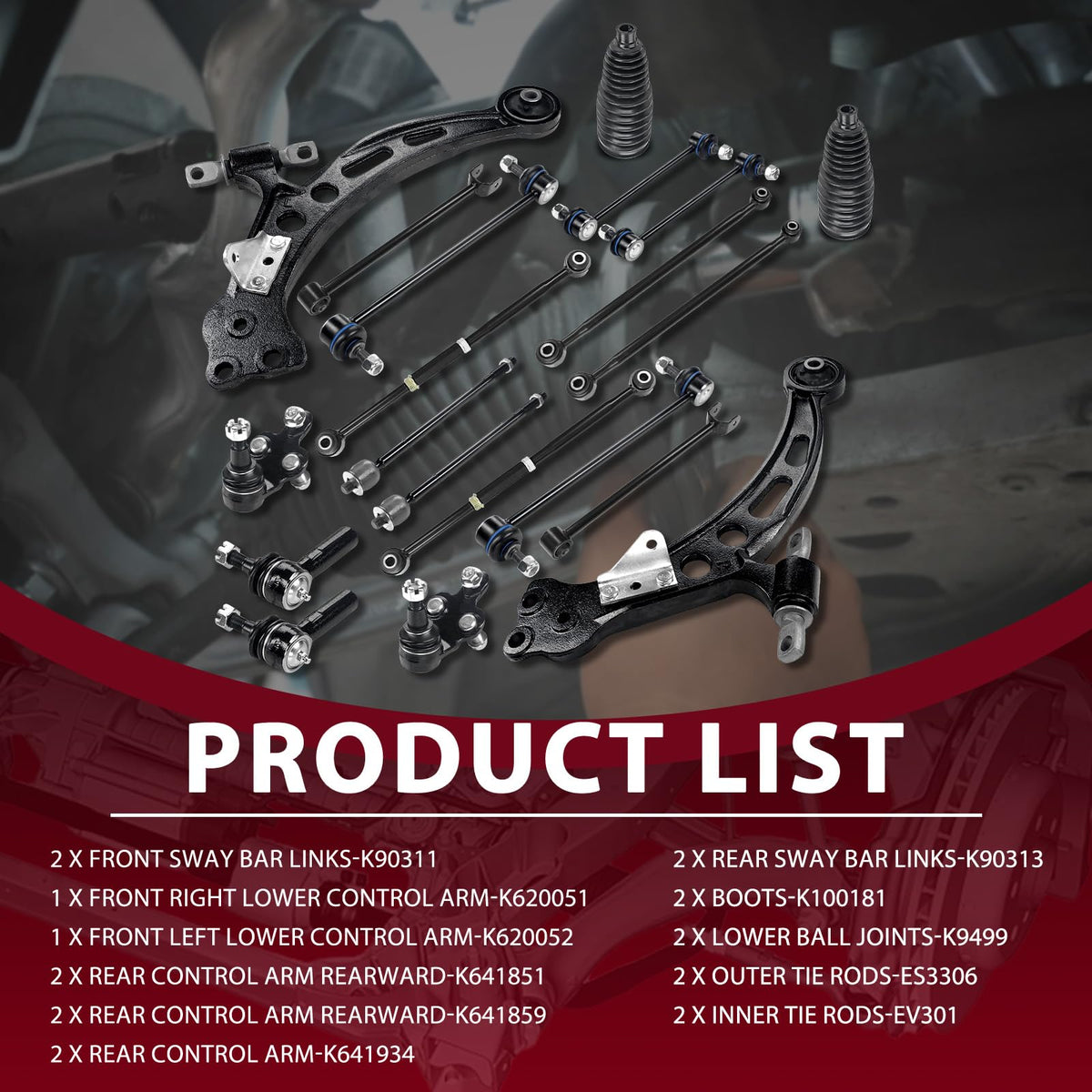 Frenzybro Front Lower Control Arm Suspension Kit for 1997-01 Toyota Camry