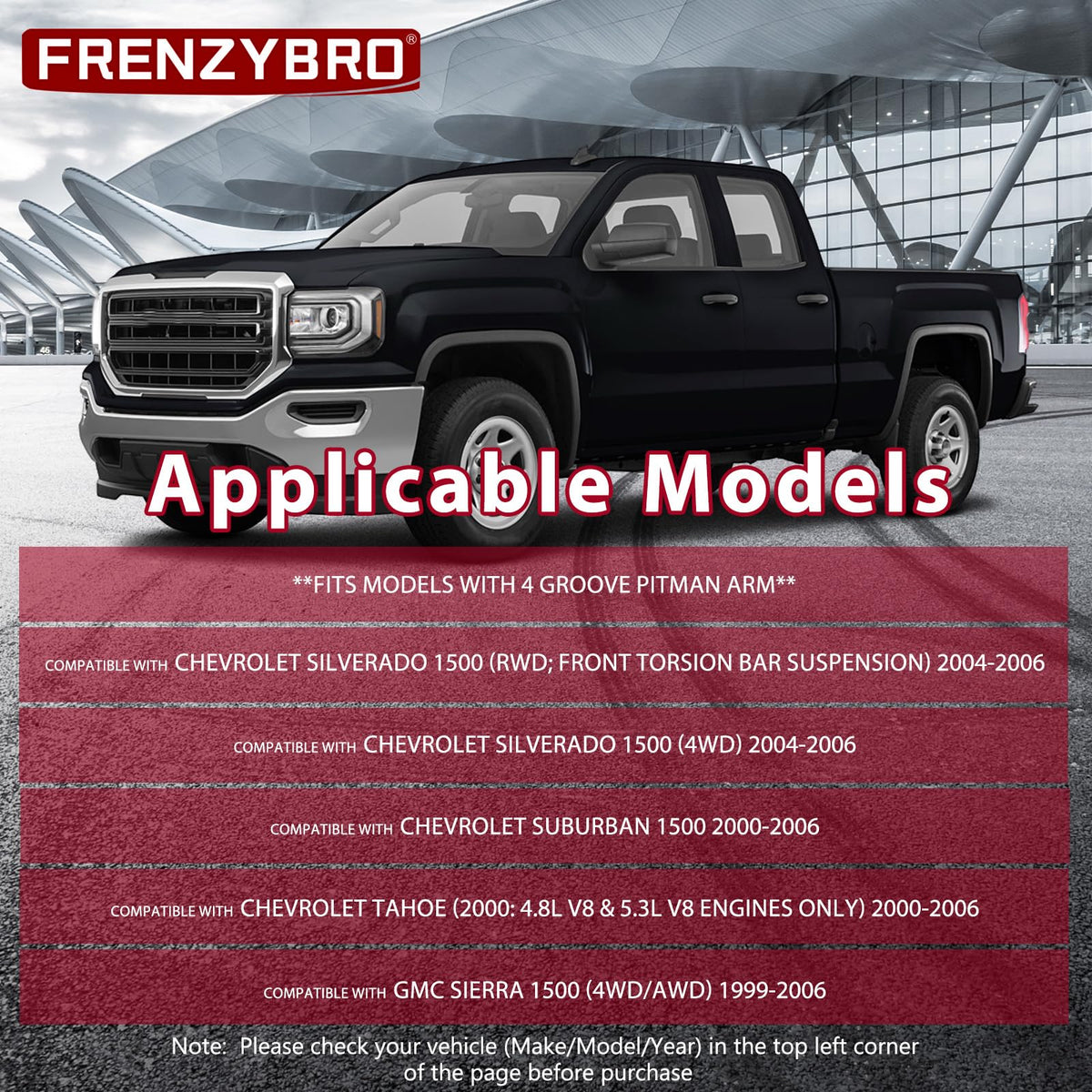Frenzybro Front Upper Control Arm Suspension Kit Pitman Idler Arm